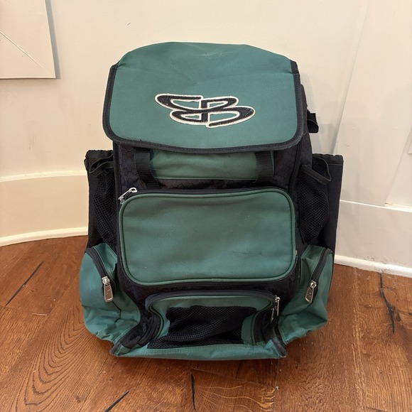 Boombah Superpack Baseball/Softball Bag Bat Pack Backpack Green & Black - Picture 15 of 15
